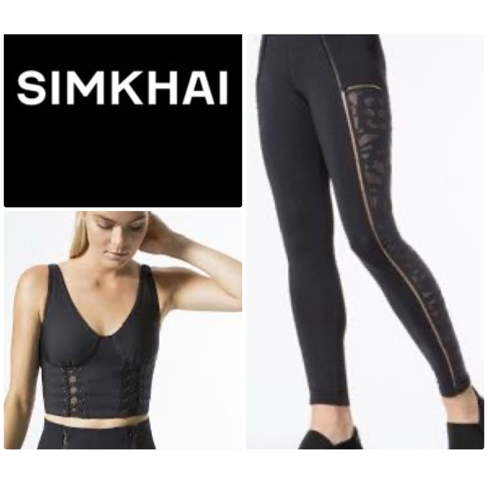 ‼️WOW‼️SET❌Carbon38 x Jonathan Simkhai High Waist Black Lace Leggings‼️